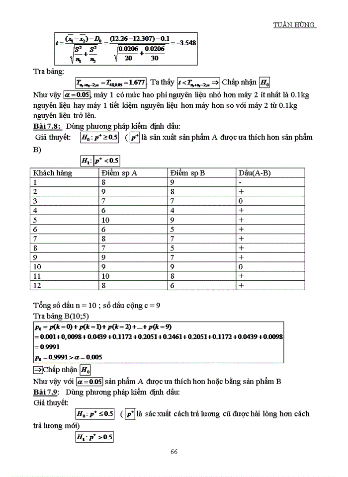 image for page BÀI TẬP VÀ ĐÁP ÁN NGUYÊN LÝ THỐNG KÊ