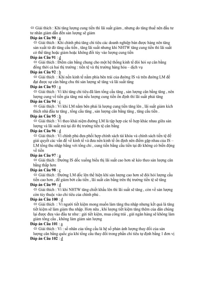 image for page 240 câu Đề thi trắc nghiệm Kinh tế vĩ mô