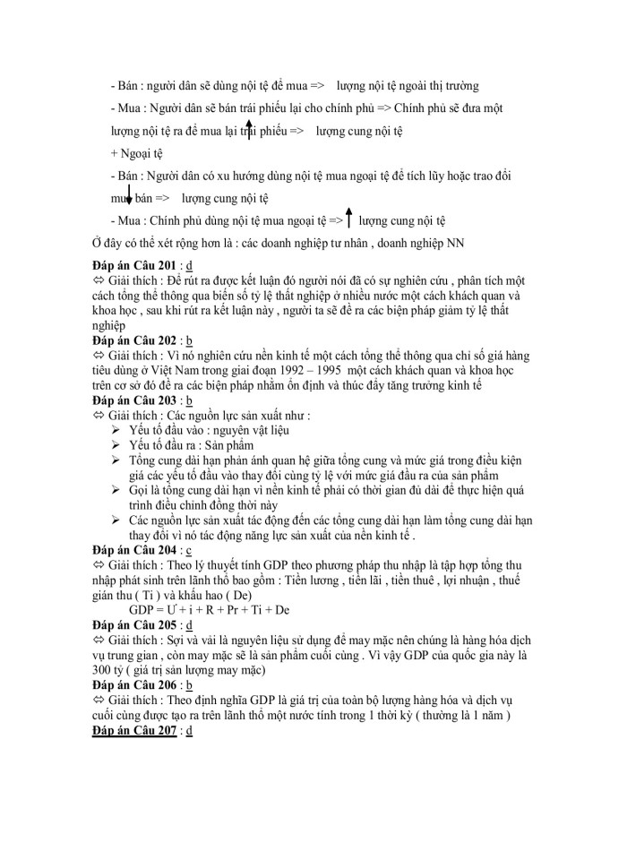 image for page 240 câu Đề thi trắc nghiệm Kinh tế vĩ mô
