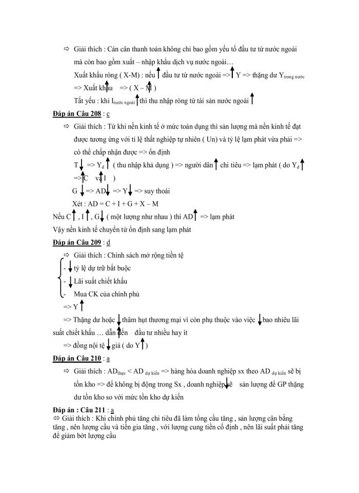 image for page 240 câu Đề thi trắc nghiệm Kinh tế vĩ mô