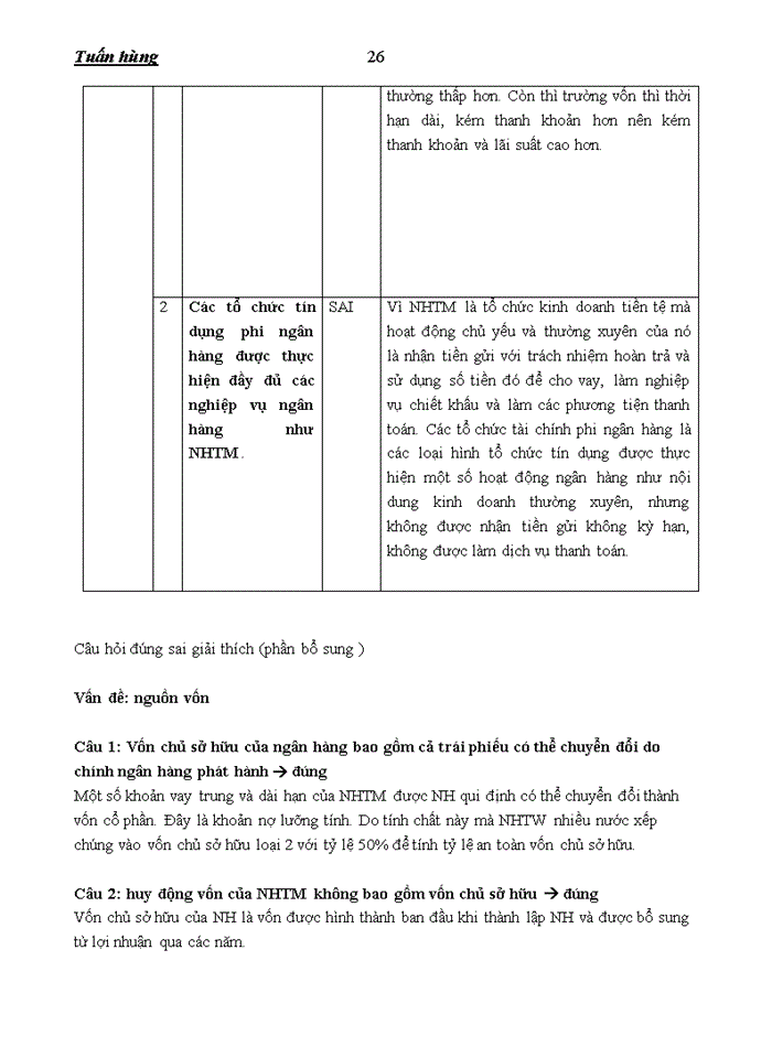 image for page ĐÚNG SAI GIẢI THÍCH NGÂN HÀNG THƯƠNG MẠI