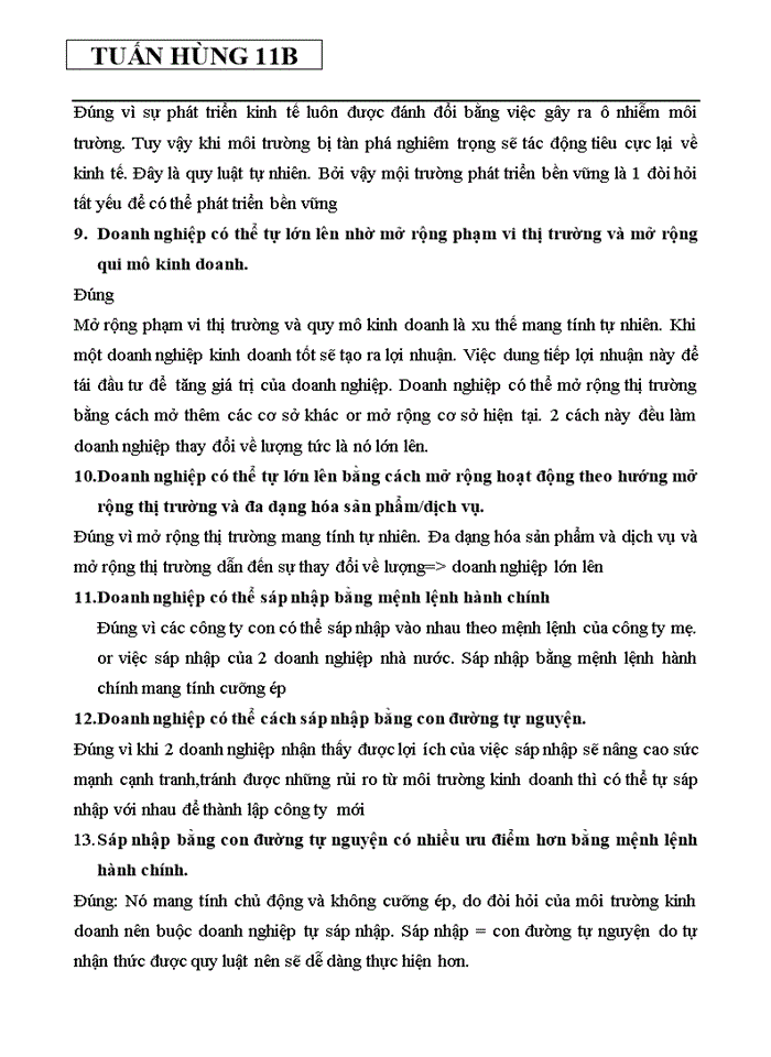 image for page ĐÚNG SAI GIẢI THÍCH MÔN QUẢN TRỊ SỰ THAY ĐỔI