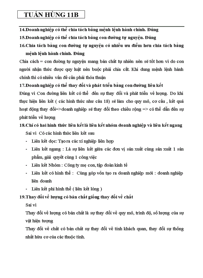 image for page ĐÚNG SAI GIẢI THÍCH MÔN QUẢN TRỊ SỰ THAY ĐỔI