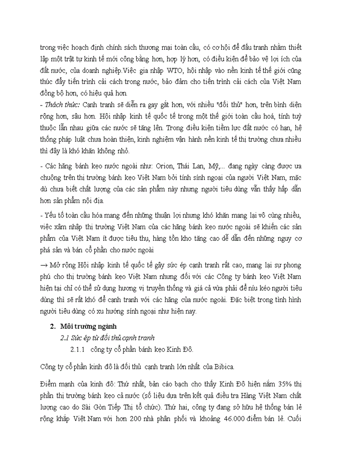 image for page PHÂN TÍCH MÔI TRƯỜNG BÊN NGOÀI CỦA CTCP BÁNH KẸO BIBICA