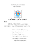 ĐIỀU TRA TỶ LỆ NHIỄM SALMONELLA TRÊN MỘT SỐ TRẠI GÀ Ở THÀNH PHỐ HẢI PHÒNG