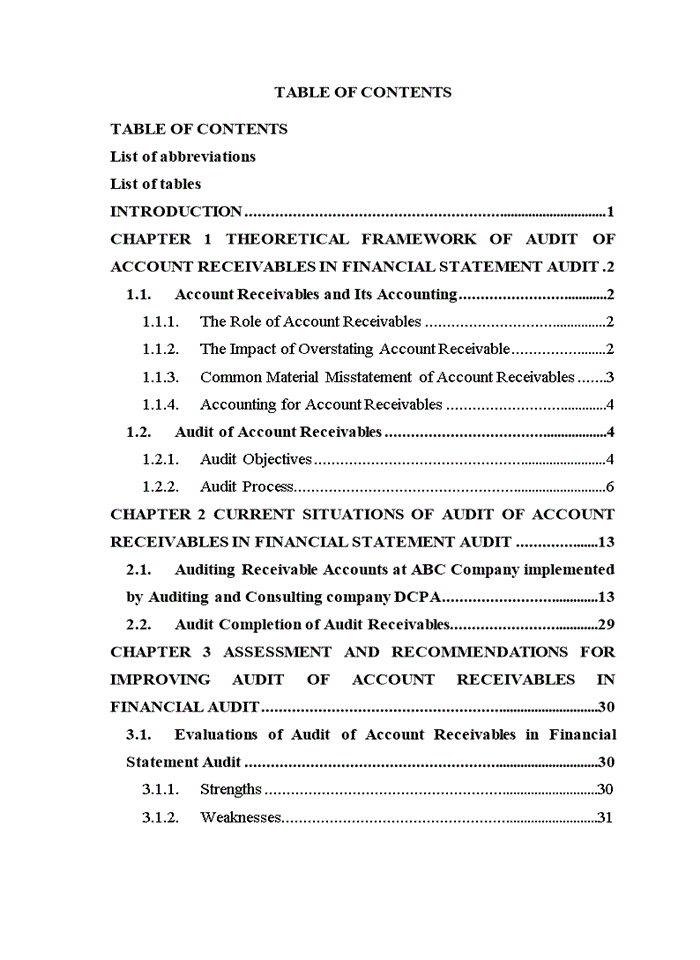 image for page TIẾNG ANH DISCUSSION OF AUDIT OF ACCOUNT RECEIVABLES IN FINANCIAL STATEMENT AUDIT
