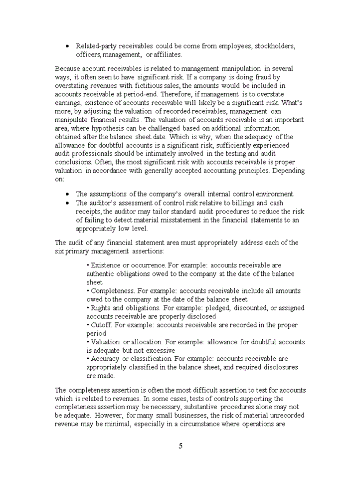 image for page TIẾNG ANH DISCUSSION OF AUDIT OF ACCOUNT RECEIVABLES IN FINANCIAL STATEMENT AUDIT