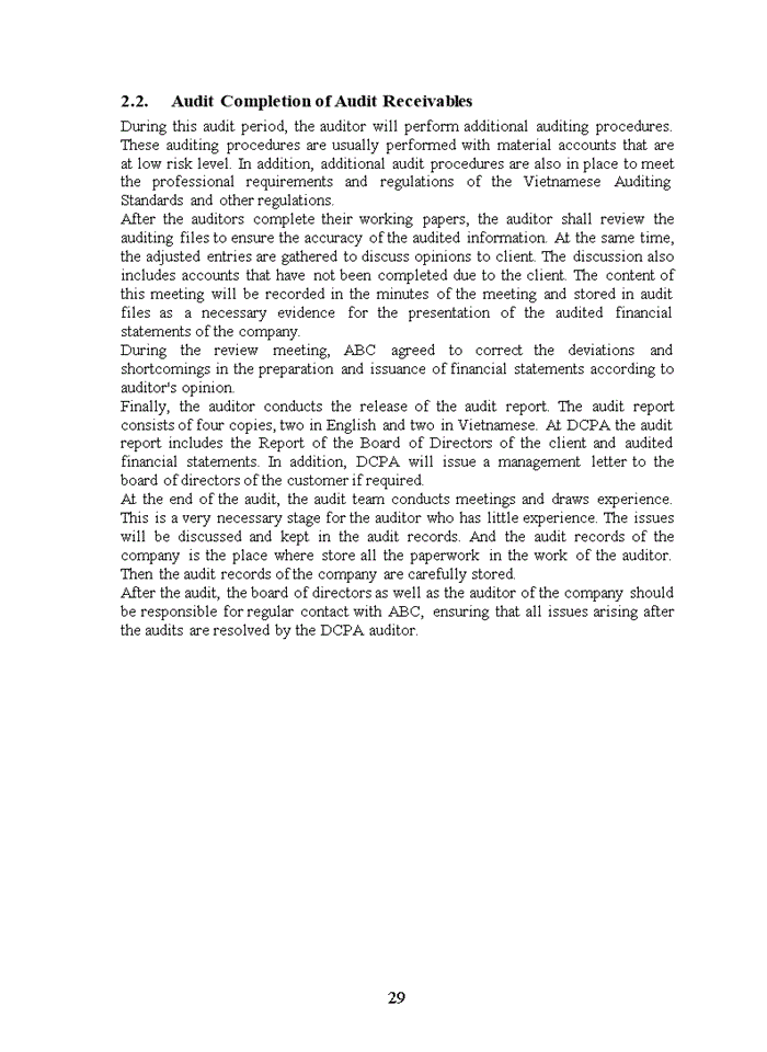 image for page TIẾNG ANH DISCUSSION OF AUDIT OF ACCOUNT RECEIVABLES IN FINANCIAL STATEMENT AUDIT