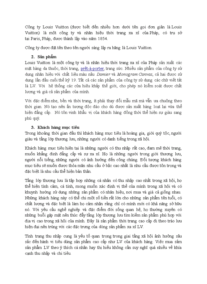 image for page Tiêu thức phân loại đặc điểm hành vi của các giai tầng trong việc lựa chọn sản phẩm hàng thời trang và ứng dụng với sản phẩm của LOUIS VUITTON