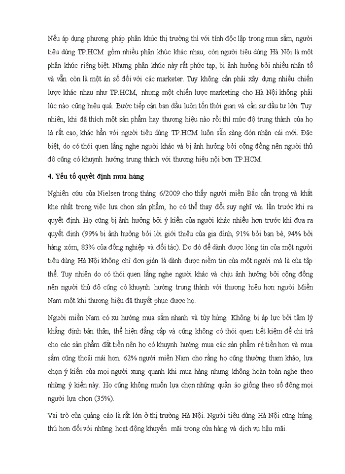 image for page Phân tích yếu tố văn hóa ảnh hưởng tới hành vi người tiêu dùng ở hai miền Bắc Nam điển hình ở hai thành phố Hà Nội và tp HCM