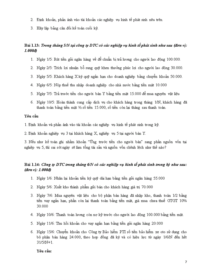 image for page BÀI TẬP THỰC HÀNH MÔN NGUYÊN LÝ KẾ TOÁN