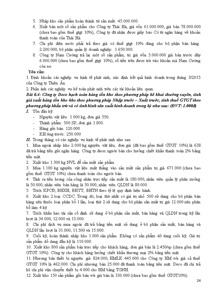 image for page BÀI TẬP THỰC HÀNH MÔN NGUYÊN LÝ KẾ TOÁN