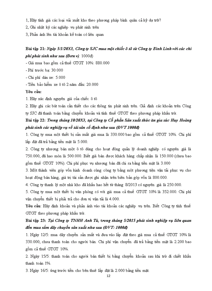 image for page BÀI TẬP THỰC HÀNH HỌC PHẦN NGUYÊN LÝ KẾ TOÁN