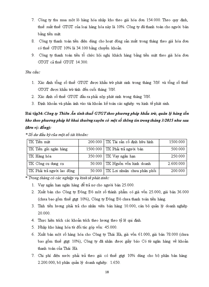 image for page BÀI TẬP THỰC HÀNH HỌC PHẦN NGUYÊN LÝ KẾ TOÁN