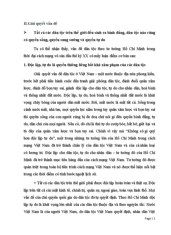 image for page Phân tích luận điểm của Hồ Chí Minh Tất cả các dân tộc trên thế giới đều sinh ra bình đẳng dân tộc nào cũng có quyền sống quyền sung sướng và quyền tự do