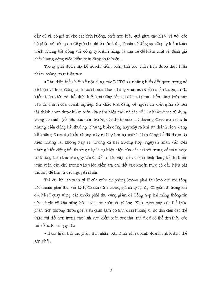 image for page Vận dụng thủ tục phân tích trong giai đoạn lập kế hoạch kiểm toán