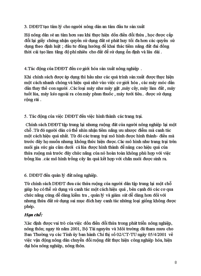image for page Chính sách dồn điền đổi thửa và tác động của nó tới hiệu quả sử dụng đất nông nghiệp tại Việt Nam