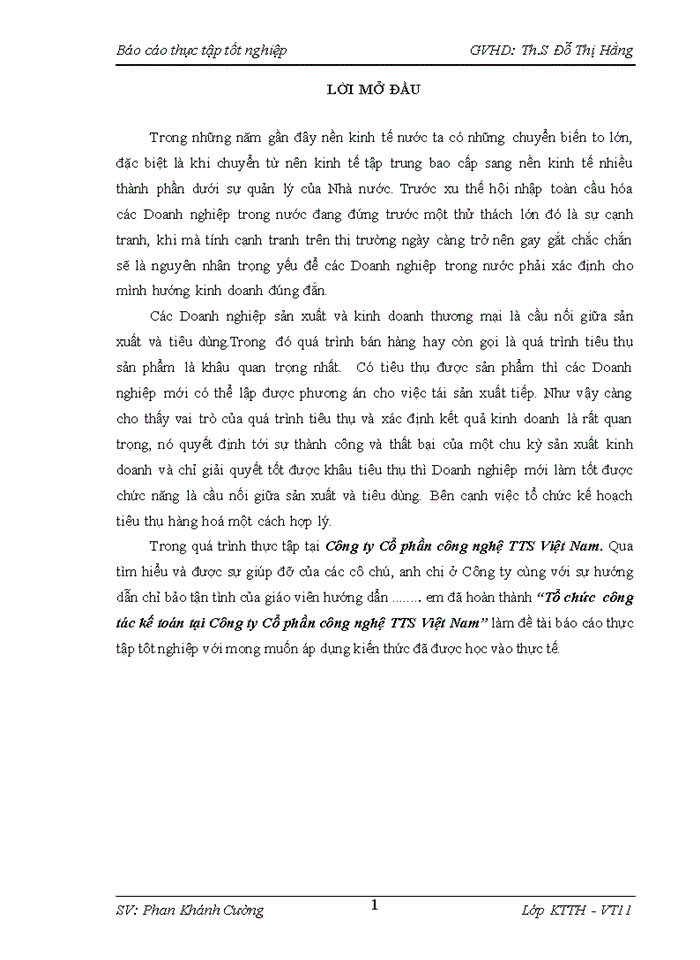 image for page Tổ chức công tác kế toán tại công ty cổ phần công nghệ tts việt nam