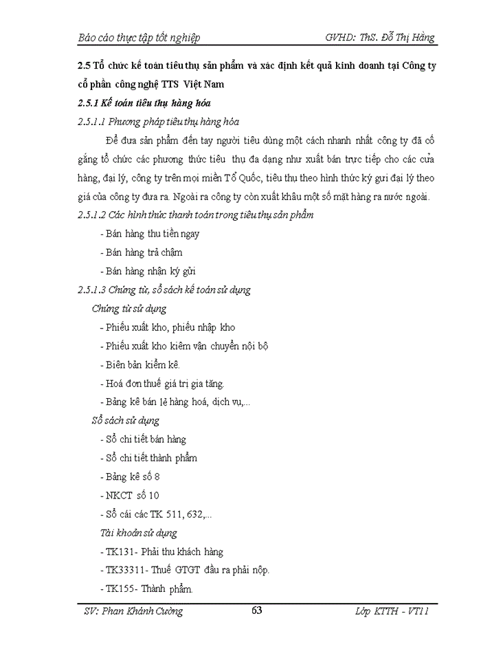 image for page Tổ chức công tác kế toán tại công ty cổ phần công nghệ tts việt nam