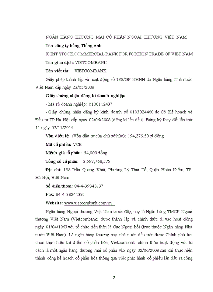 image for page Khái quát về ngân hàng tmcp ngoại thương việt nam chi nhánh thăng long