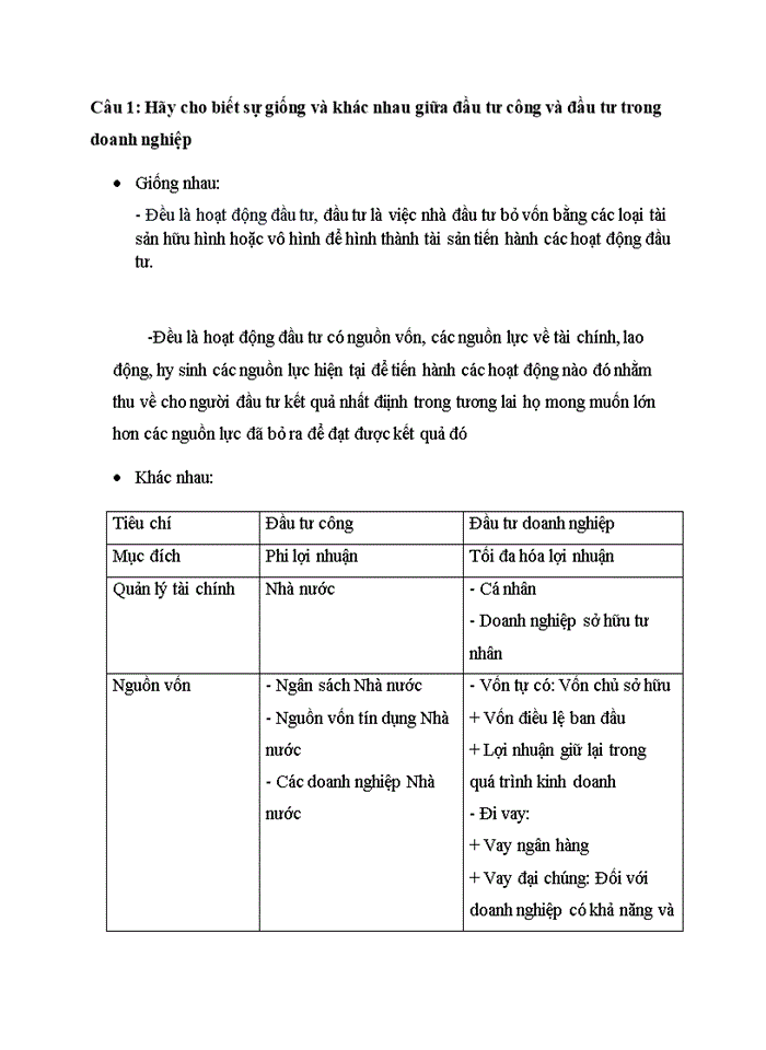 image for page Biết sự giống và khác nhau giữa đầu tư công và đầu tư trong doanh nghiệp