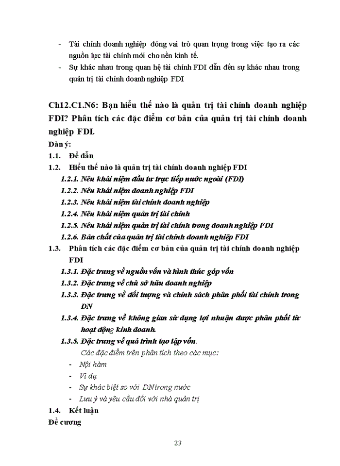 image for page Phân tích các đặc điểm cơ bản của quản trị tài chính doanh nghiệp FDI