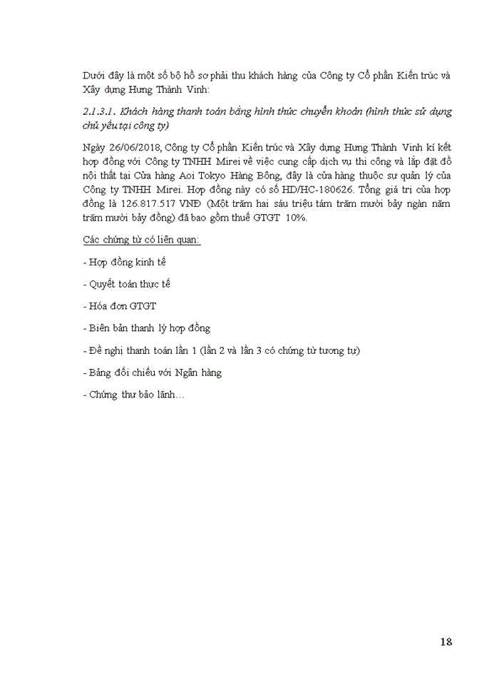 image for page Kế toán thanh toán với khách hàng tại Công ty Cổ phần Kiến trúc và Xây dựng Hưng Thành Vinh