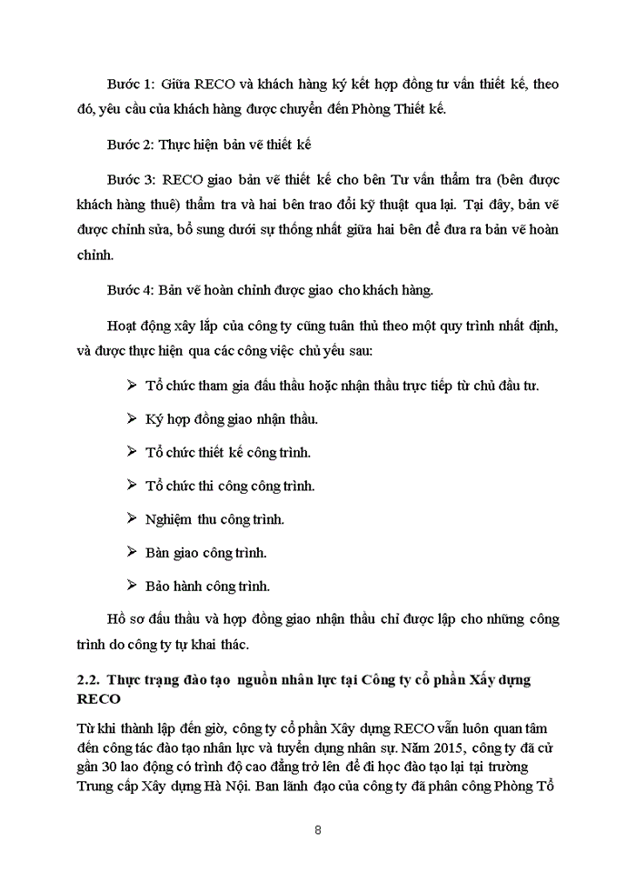 image for page Báo cáo tại CÔNG TY CỔ PHẦN XÂY DỰNG RECO