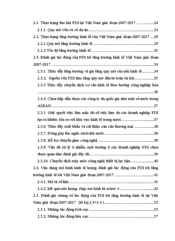 ĐÁNH GIÁ TÁC ĐỘNG CỦA FDI TỚI TĂNG TRƯỞNG KINH TẾ VIỆT NAM GIAI ĐOẠN 2007-2017