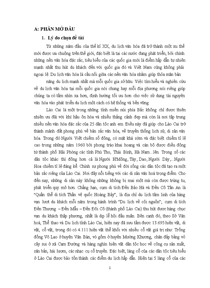 image for page PHÁT TRIỂN DU LỊCH VĂN HÓA TẠI TỈNH LÀO CAI