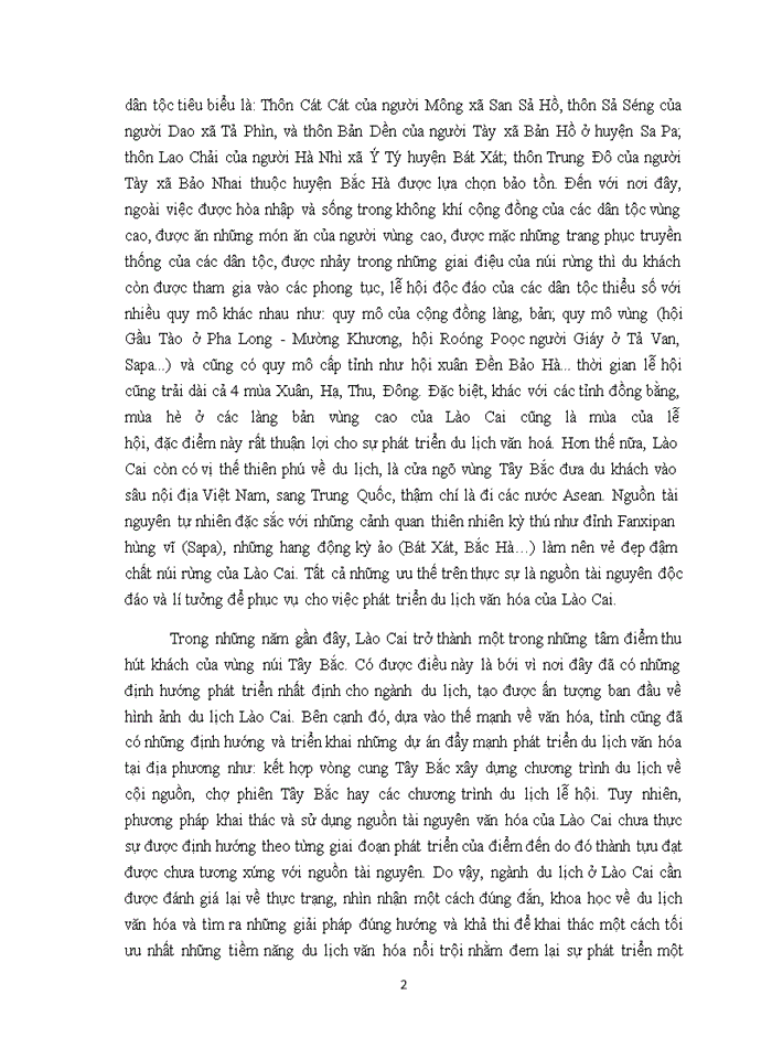 image for page PHÁT TRIỂN DU LỊCH VĂN HÓA TẠI TỈNH LÀO CAI