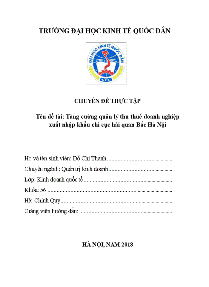image for page Tăng cường quản lý thu thuế doanh nghiệp xuất nhập khẩu chi cục hải quan Bắc Hà Nội