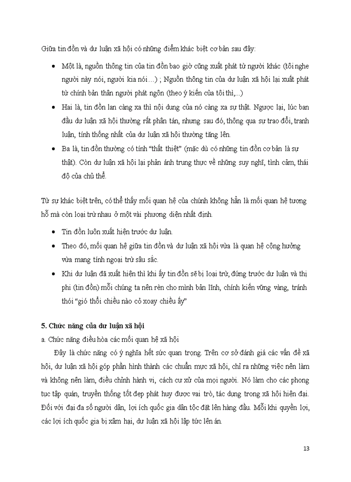 image for page Phân tích khái niệm làm rõ các đặc điểm cơ bản chức năng của dư luận xã hội đồng thời đưa ra ví dụ cụ thể về hậu quả của dư luận xã hội cũng như đề ra các giải pháp