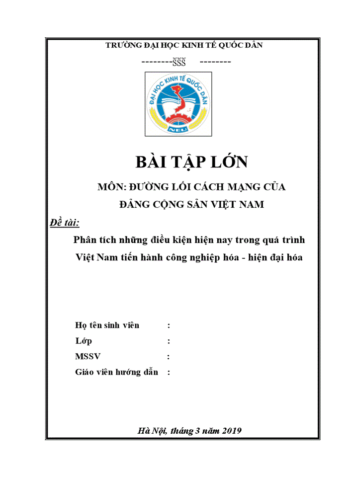 Phân tích những điều kiện mà Việt Nam tiến hành công nghiệp hóa hiện đại hóa đất nước