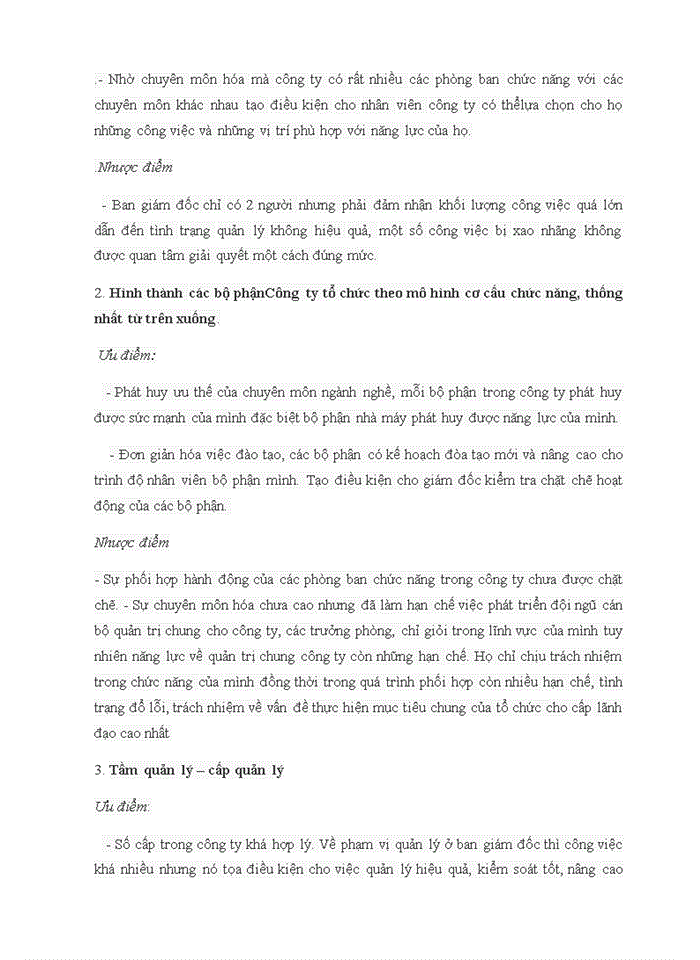 image for page Hình thành các bộ phậnCông ty tổ chức theo mô hình cơ cấu chức năng thống nhất