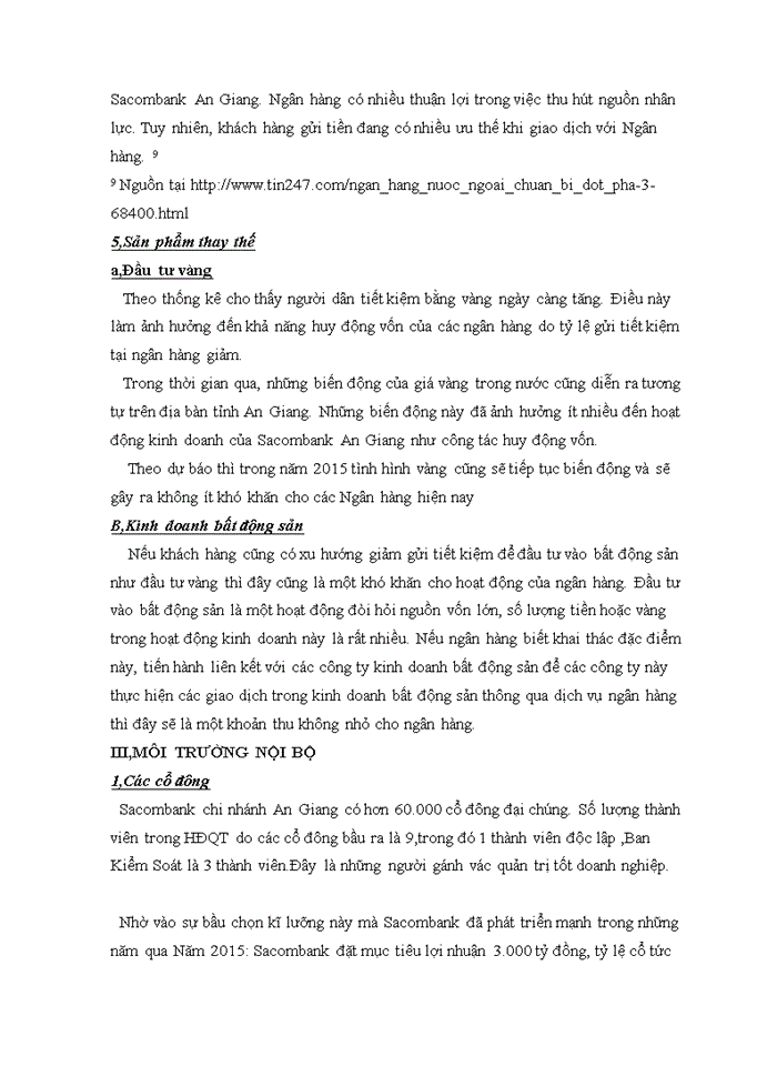 Phân tích ảnh hưởng của môi trường kinh doanh đến hiệu quả kinh doanh của ngân hàng Sacobank chi nhánh An Giang