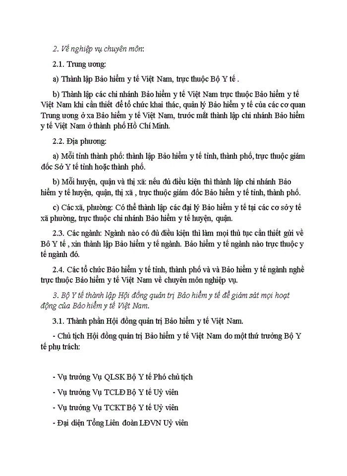 image for page CƠ CẤU TỔ CHỨC CHÍNH SÁCH CỦA BẢO HIỂM Y TẾ VIỆT NAM