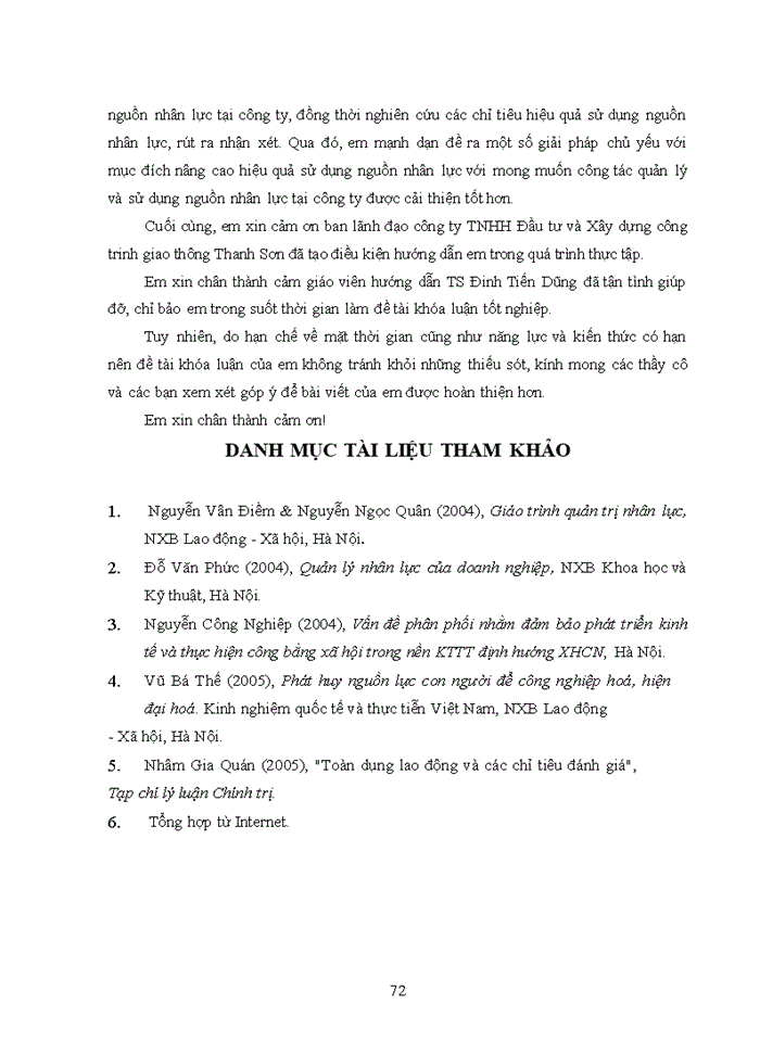 image for page NÂNG CAO GIẢI PHÁP SỬ DỤNG HIỆU QUẢ NGUỒN NHÂN LỰC TẠI CÔNG TY CỔ PHẦN ĐẦU TƯ VÀ XÂY DỰNG CÔNG TRÌNH GIAO THÔNG THÀNH SƠN