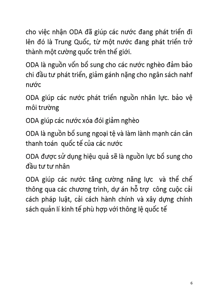 Hiệu quả của ODA đối với các nước đang phát triển