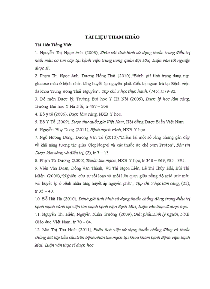 image for page KHẢO SÁT TÌNH HÌNH SỬ DỤNG THUỐC CHỐNG ĐÔNG VÀ CHỐNG KẾT TẬP TIỂU CẦU TRÊN BỆNH NHÂN BỆNH MẠCH VÀNH TẠI KHOA KHÁM BỆNH BỆNH VIỆN BẠCH MAI TỪ 1 2010 7 2010