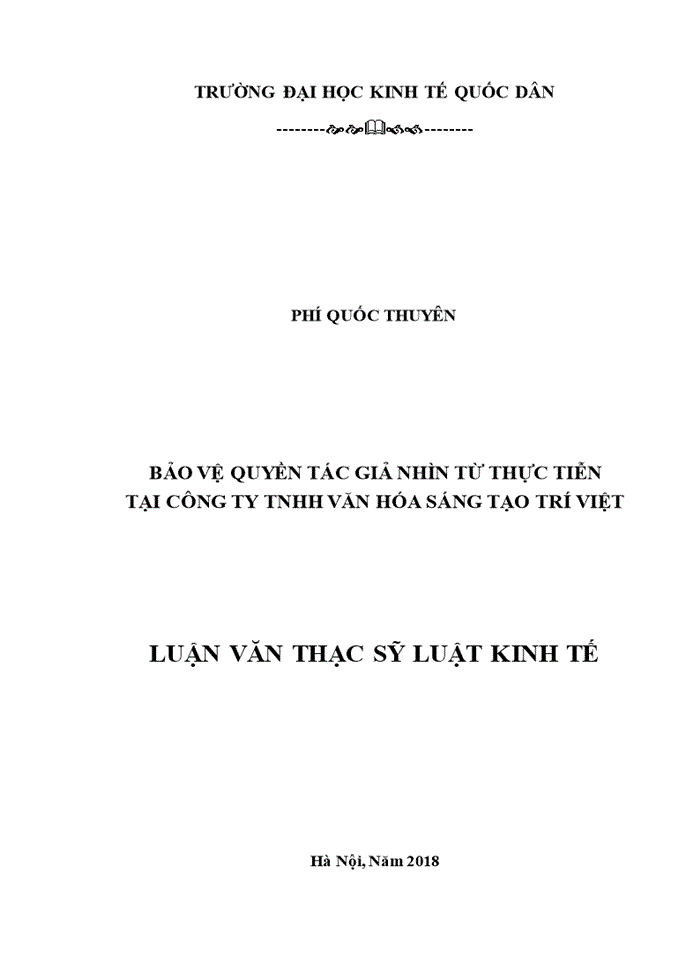 image for page BẢO VỆ QUYỀN TÁC GIẢ NHÌN TỪ THỰC TIỄN TẠI CÔNG TY TNHH VĂN HÓA SÁNG TẠO TRÍ VIỆT