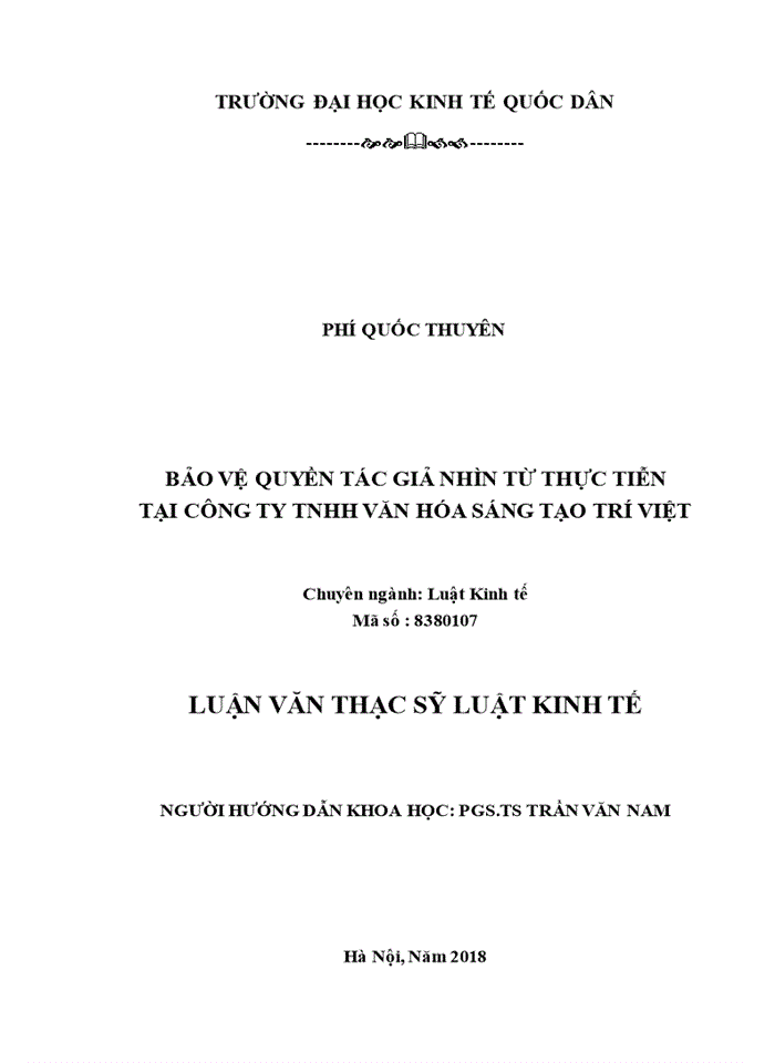 image for page BẢO VỆ QUYỀN TÁC GIẢ NHÌN TỪ THỰC TIỄN TẠI CÔNG TY TNHH VĂN HÓA SÁNG TẠO TRÍ VIỆT