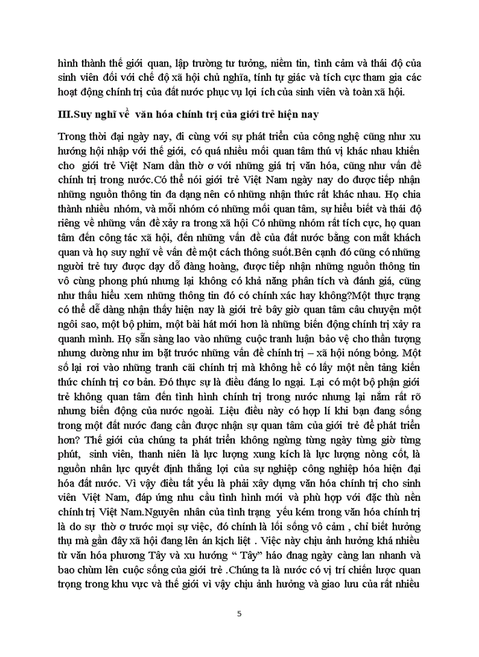 image for page Khái niệm văn hóa chính trị và văn hóa chính trị của sinh viên Việt Nam hiện nay