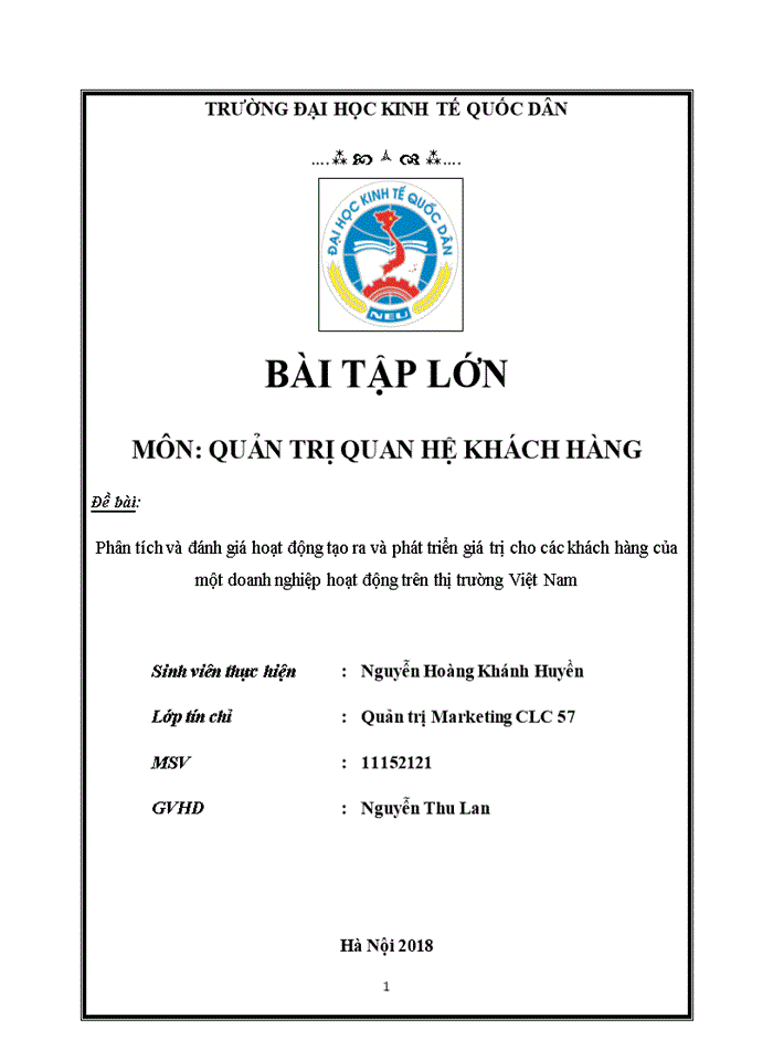 image for page Phân tích và đánh giá hoạt động tạo ra và phát triển giá trị cho các khách hàng của một doanh nghiệp hoạt động trên thị trường Việt Nam