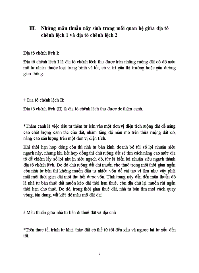 image for page Phân tích mối quan hệ giữa địa tô chênh lệch I và II Những mâu thuẫn nảy sinh Liên hệ thực tế trong công tác giải phóng mặt bằng hiện nay