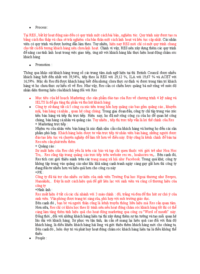 image for page Phân tích nhóm khách hàng hiện tại của trung tâm Anh Ngữ RES