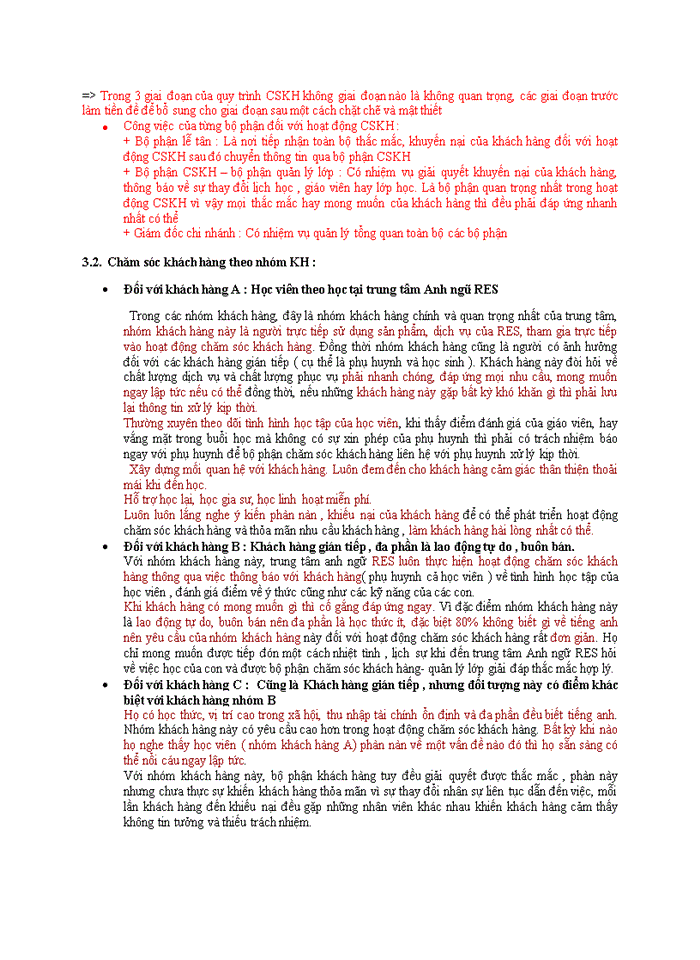 image for page Phân tích nhóm khách hàng hiện tại của trung tâm Anh Ngữ RES