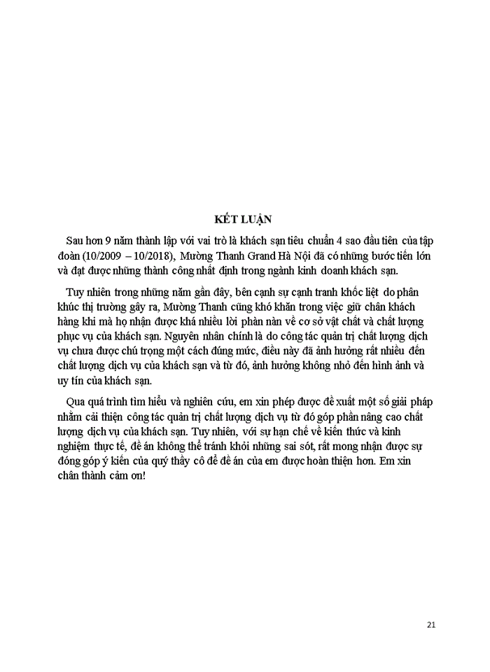 image for page THỰC TRẠNG CÔNG TÁC QUẢN TRỊ CHẤT LƯỢNG DỊCH VỤ TẠI KHÁCH SẠN MƯỜNG THANH GRAND HÀ NỘI