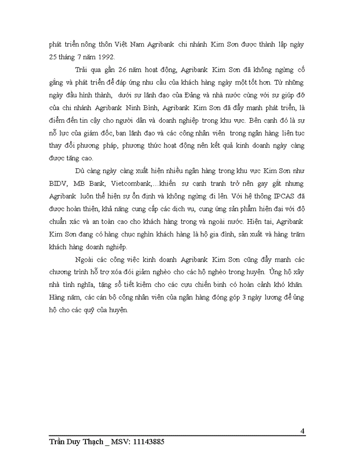 TÌNH HÌNH HOẠT ĐỘNG KINH DOANH CỦA NGÂN HÀNG NÔNG NGHIỆP VÀ PHÁT TRIỂN NÔNG THÔN VIỆT NAM AGRIBANK CHI NHÁNH KIM SƠN