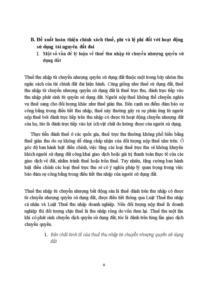 image for page Thực trạng và đề xuất hoàn thiện chính sách thuế phí và lệ phí đối với hoạt động khai thác sử dụng tài nguyên đất ở Việt Nam